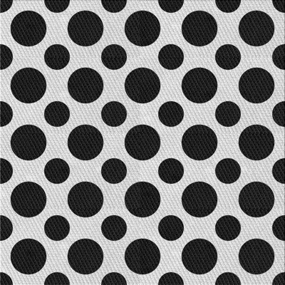 Tapis noir à pois