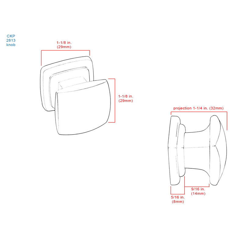 Origins 1 1/4 Square Knob