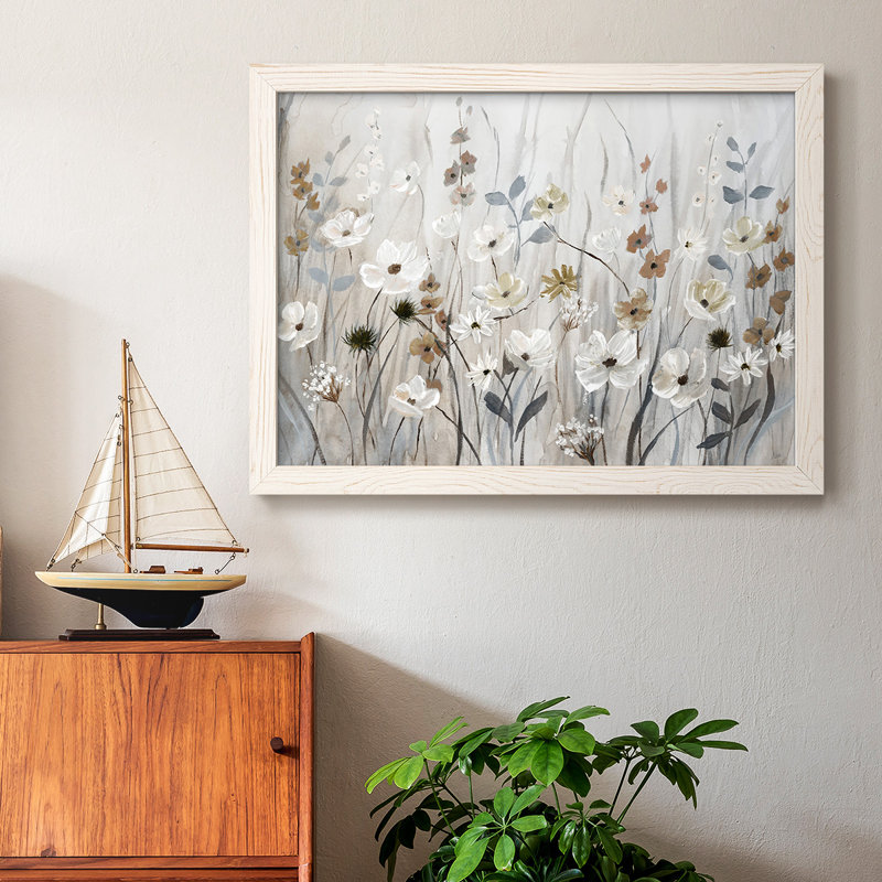 «Misty Meadow Field», reproduction d'art sur toile, H 22 po x l 32 po, Blanc