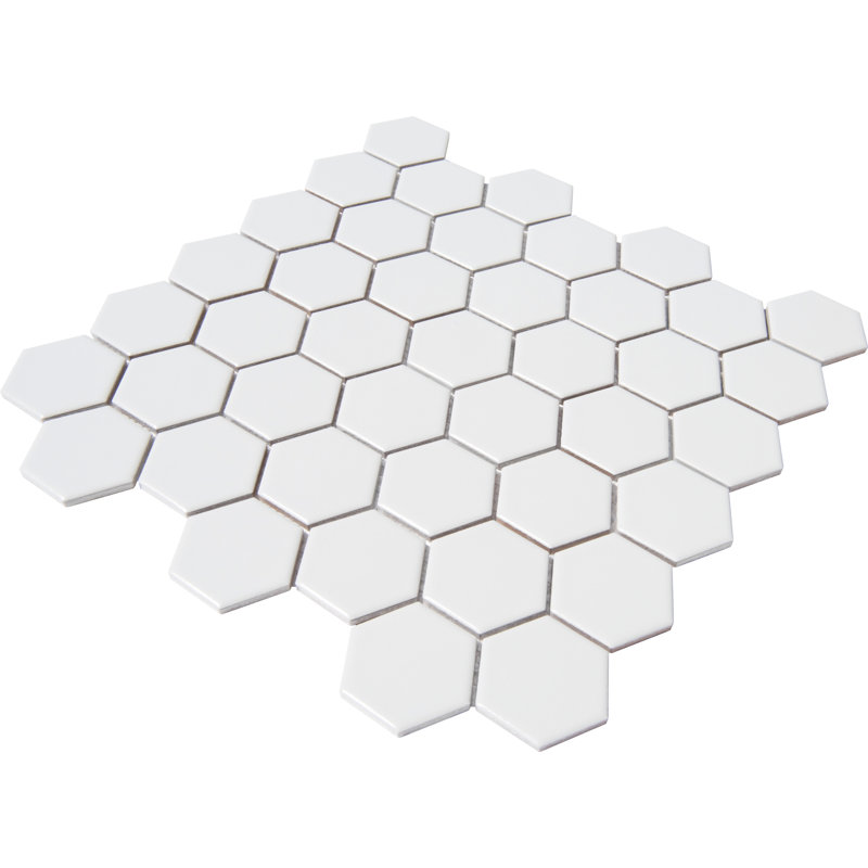 Carreau de mosaïque murale en porcelaine, Blanc