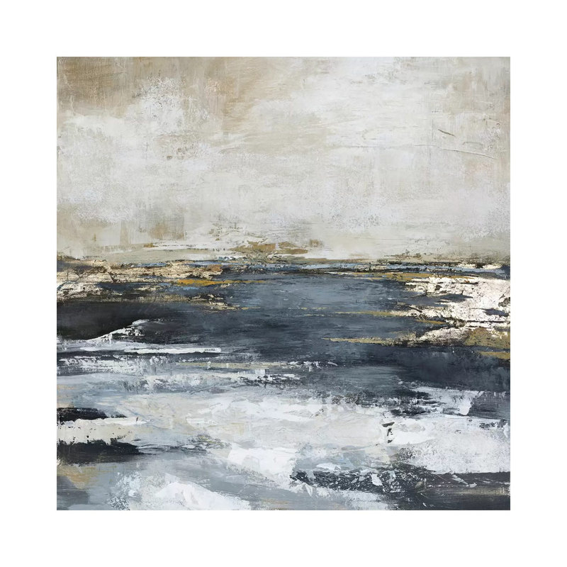 Blue Bay - Painting on Canvas, Wrapped Canvas, 45.72cm H x 45.72cm W x 1.91cm D