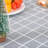 Waterproof Checkered Vinyl Tablecloth with Flannel Backing 60"x 84" Grey Rectangle