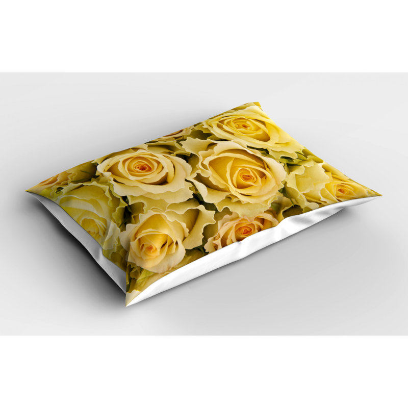 Feminine Polyester Floral Sham Set, Queen