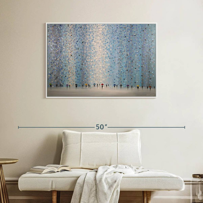 Petits parapluies, Cadre flottant blanc, 40 po x 27 po