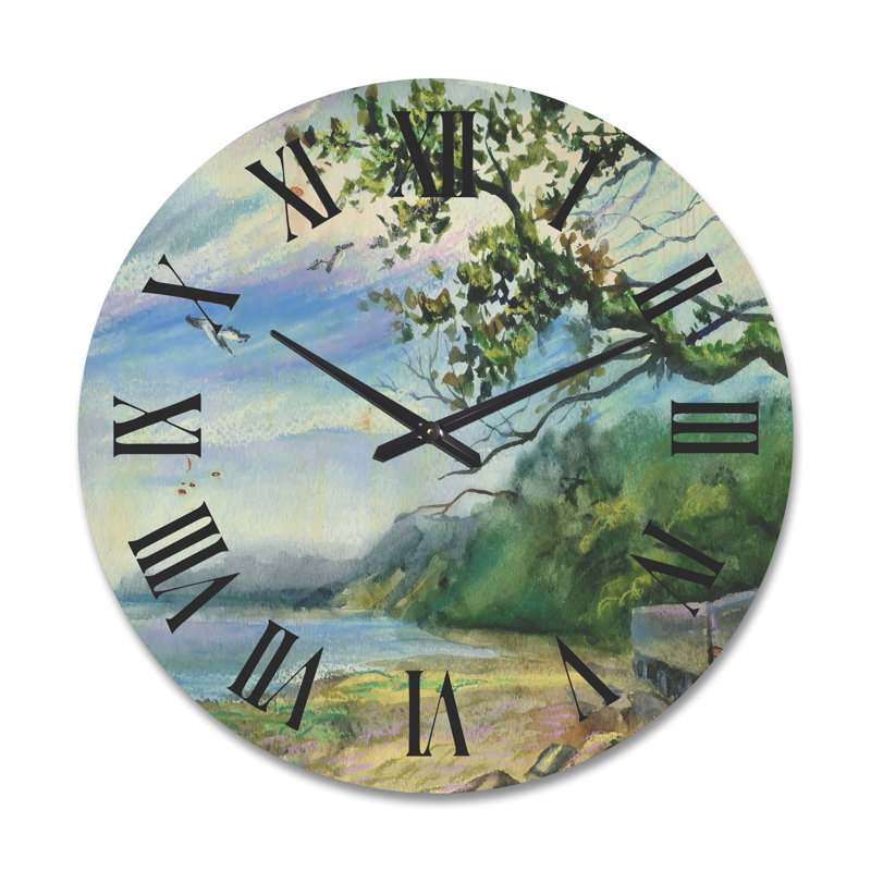 Horloge murale en bois Côte de la mer Baltique, Grand