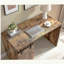 Bureau à domicile Bureau en bois patiné avec trois tablettes et porte de grange en métal