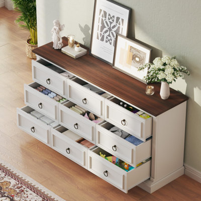 Farmhouse 9 Drawer Dresser Storage Organizer