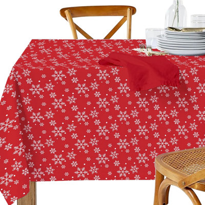 Cotton Table Cloth (Snowflakes)