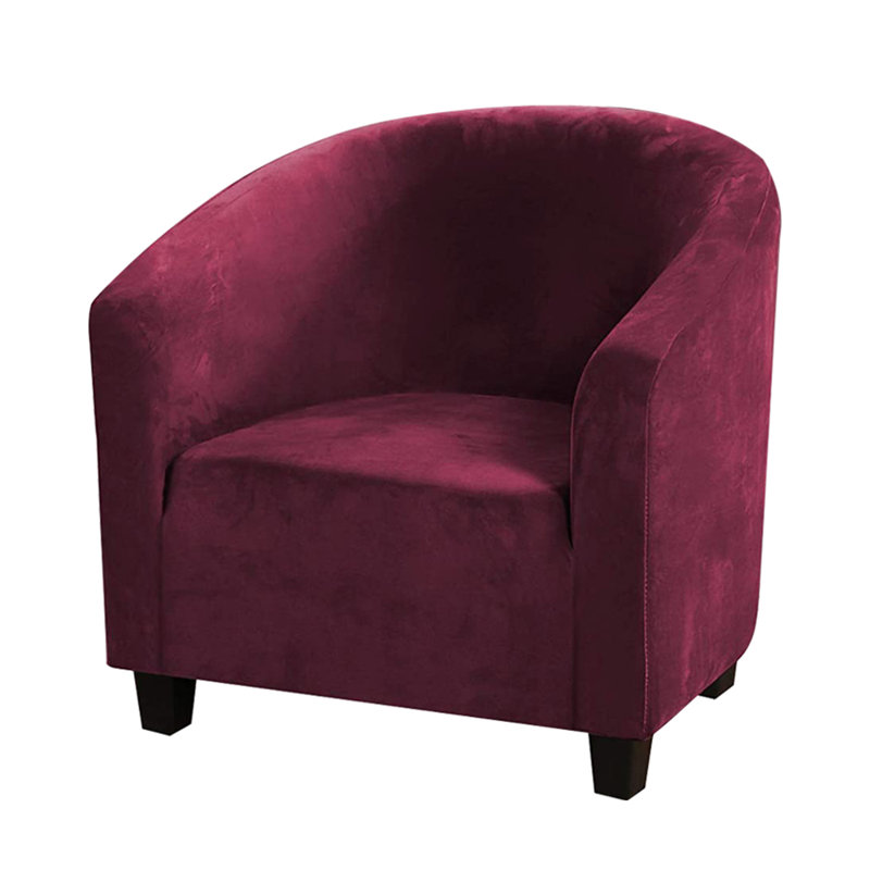 Cotton Box Cushion Armchair Slipcover, Red