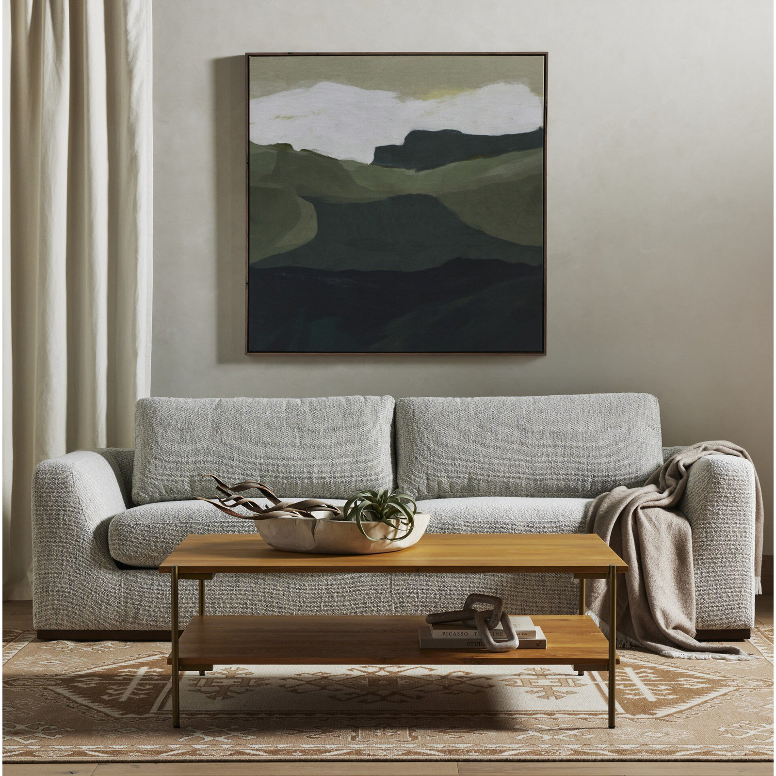 Berger 98'' Upholstered Sofa, Gray