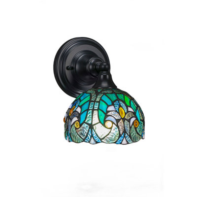 Wall Sconce Shown With 7" Cypress Art Glass
