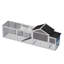 Grand poulailler en bois gris de 113,5 po avec enclos extérieur, panneau anti-UV imperméable, nichoir et plateau amovible pour 2 à 4 poules-934820174