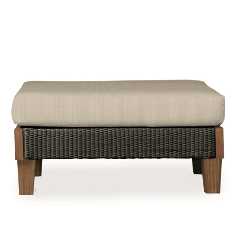 Catalina Outdoor Ottoman, Canvas Black Sunbrella® Canvas, Mink