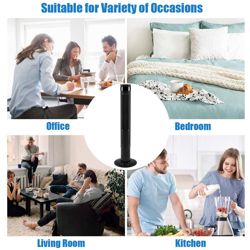 Ventilateur oscillant sans lame 35 ", Noir