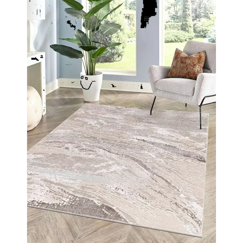 Abstract Flatweave Shag Area Rug, Rectangle 80 x 150 cm