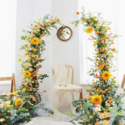 Large Wedding Arch (with Base) Flower Stand Arch Bracket Stand Backdrop Stand for Wedding Party Elegant Decorations and Garden Climbing Plants Vines, -  IDOLOB, LI-CWH76XSX-P