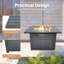 Table de foyer d'extérieur au propane en acier 42 "avec couvercle - 42 000 BTU, coffre de terrasse, flamme réglable-115998113