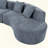132" Modern Sectional Sofa With Curved Design, 2-Piece Chenille Modular Couch With 4 Pillows, Plush Sponge & Spring Cushion, Large Sponge Modular Sofa For Living Room-1689253868