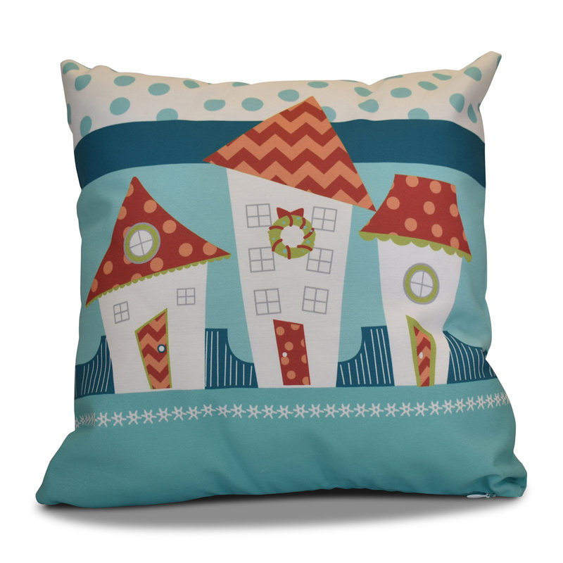 Housse et insert de coussin décoratif Coastal Christmas, H 16 po x l 16 po, Corail