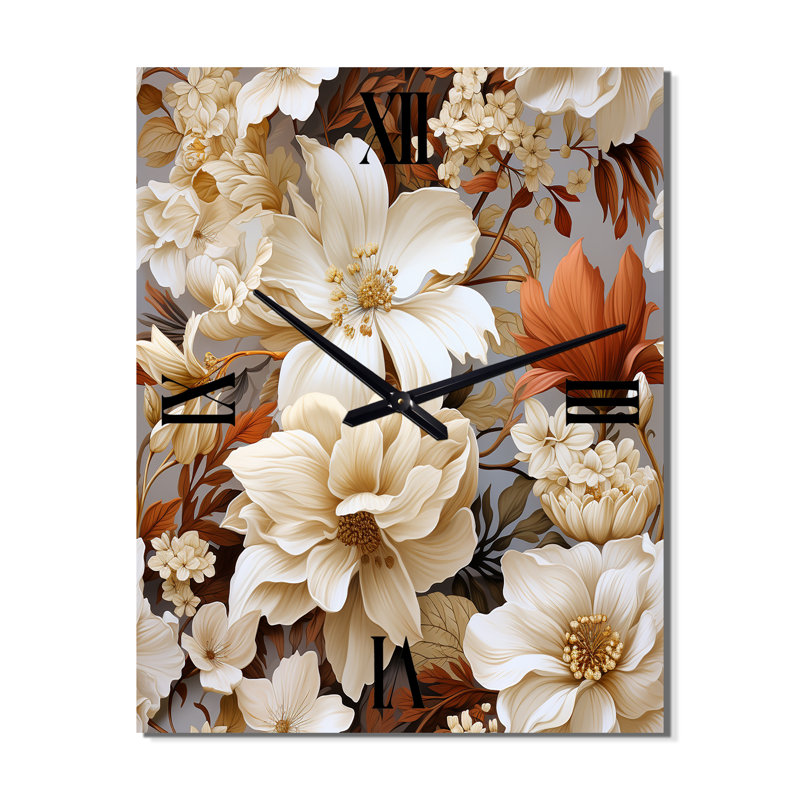 Jamea - Horloge murale florale, Petit