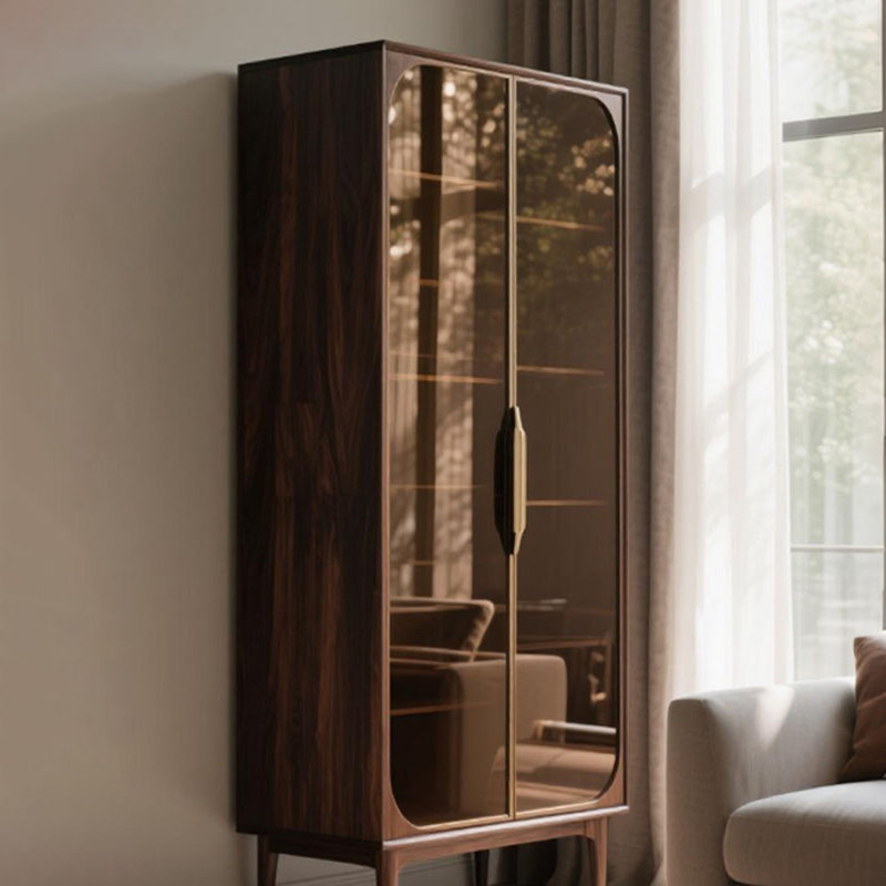 Nut-brown Solid  Wood Display Cases