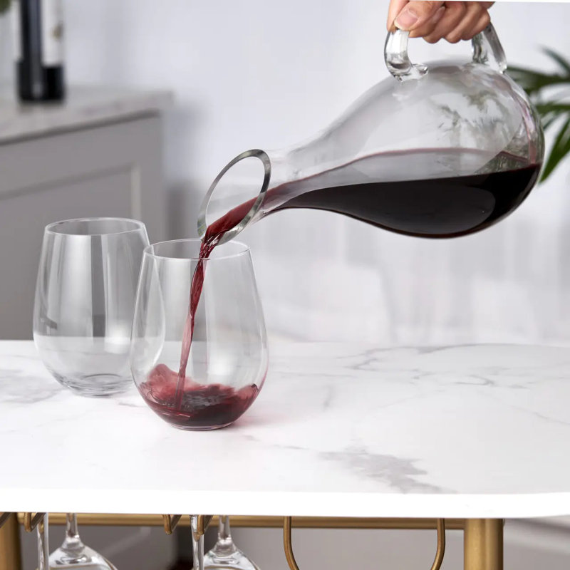 Carafe à vin en verre soufflé à la main Mallard