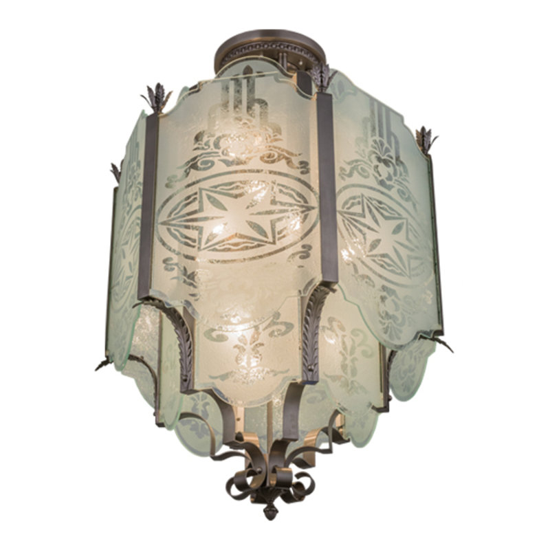 Clavene Glass Semi Flush Mount