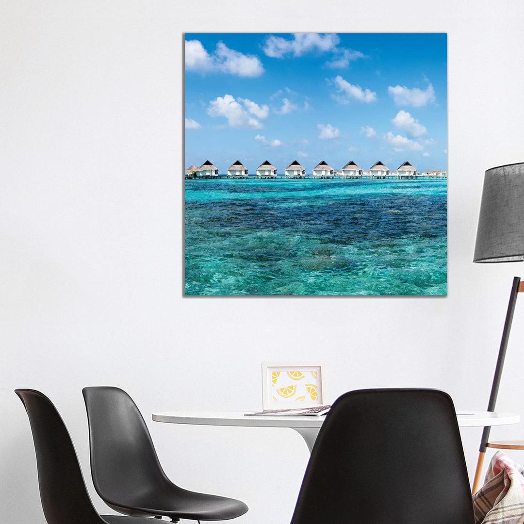 Overwater Villas At A Luxury Beach Resort In The Maldives by Jan Becke - Wrapped Canvas Print