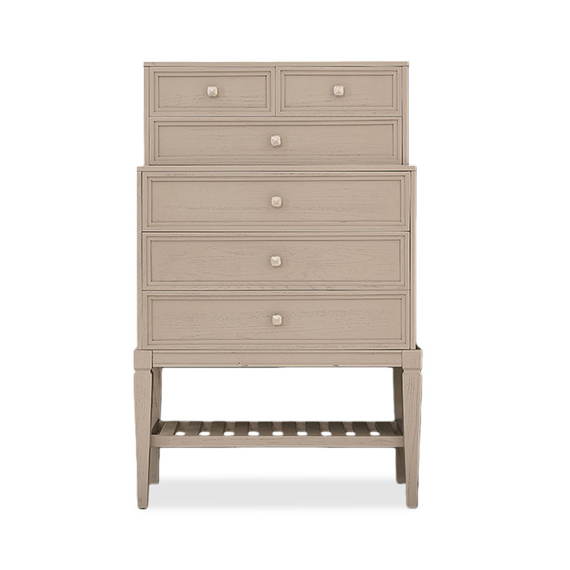 Armoire d'appoint en bois massif gris clair