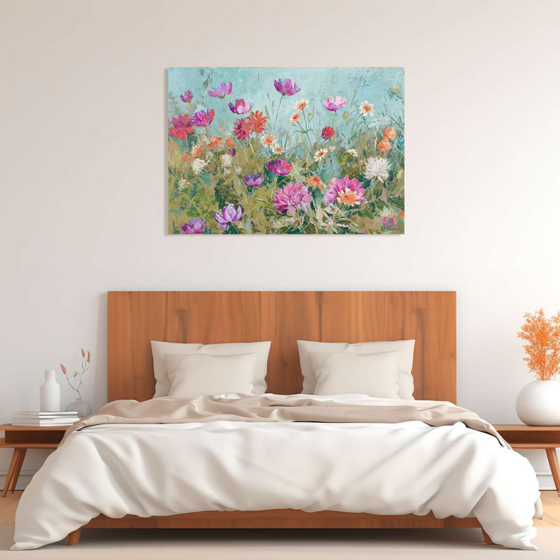 Floral Painting: Blooming Meadow by Nel Whatmore - Wrapped Canvas Print, 50cm H x 70cm W x 4cm D