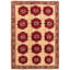 Tapis unique en laine noué à la main de style Balouch brun clair / rouge 6 pi 10 po x 9 pi 6 po Cassedy