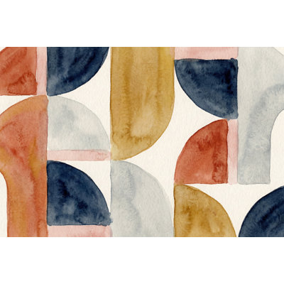 Papier peint abstrait géométrique aquarelle