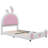 Upholstered Platform Bed With Rabbit Shaped Headboard