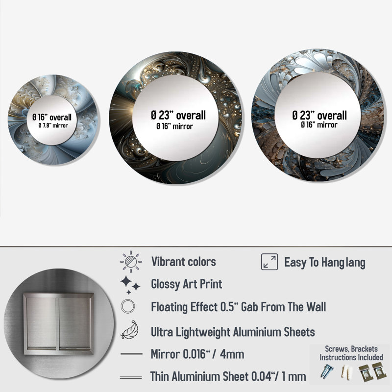Eliabeth Metal Round Mirror