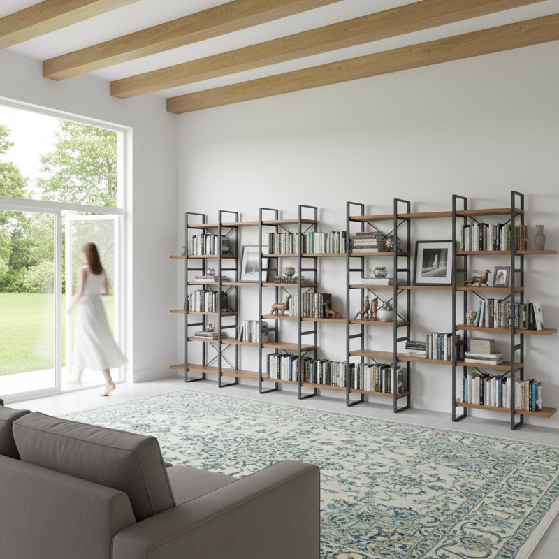 Bibliothèque de 17 pièces en noyer 17 "