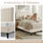 Dove Upholstered Queen Platform, Tufted Channel Headboard, Mid-century Bedroom Furniture, No Box Spring Required, Bed Frame Wood Slats, Modern Soft Boucle, 64.25" X 84.5" X 45"-669296043