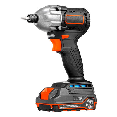 Impact Driver, 1/4 Inch, 2800 RPM Max Speed, 20 V Brushless Motor, Electric Cordless Impact Driver Kit with Battery and Charger, 20 Bits, LED Work Light, for Furniture, Electrical, Home Repairs