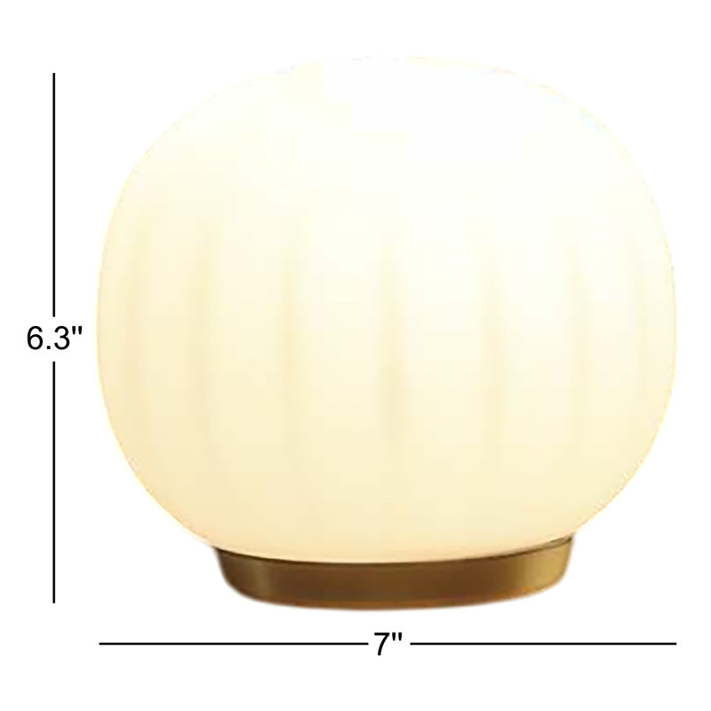 Lita Stemless Table Lamp, Matt White, 6.3" H x 7" W x 7" D