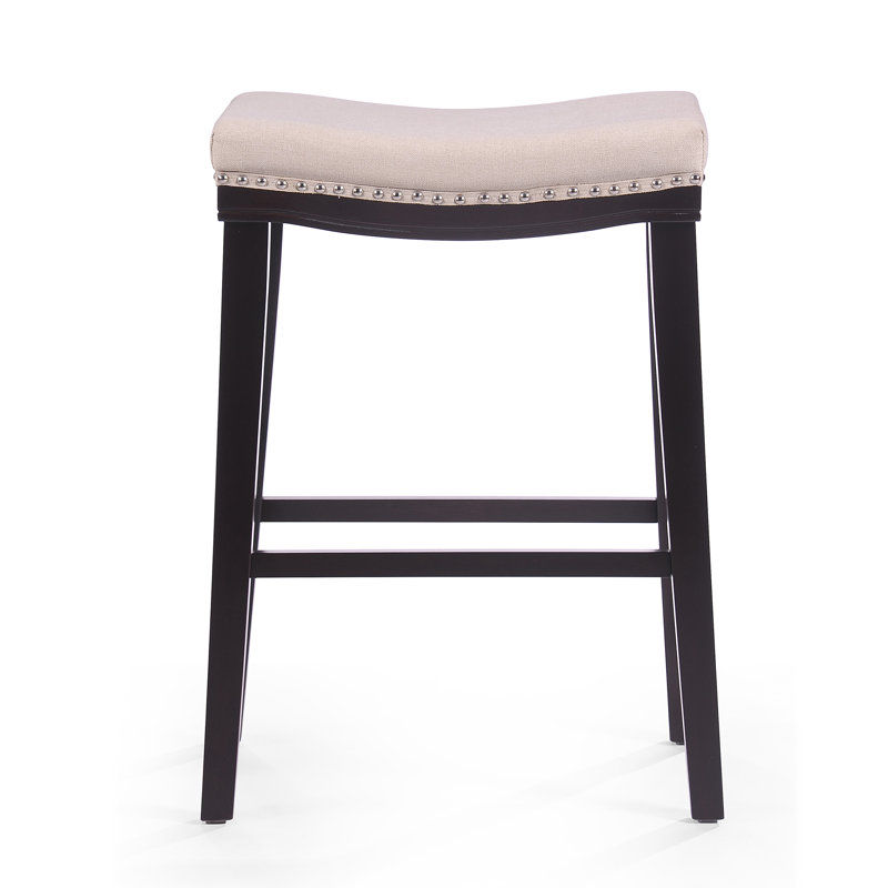 Nobhill Upholstered Counter Stool with Solid Wood Frame, Beige, 26.15"