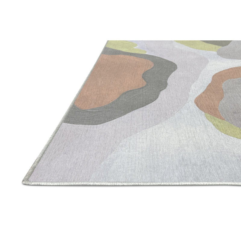 Malou Washable Abstract Indoor Rug, Square 6'