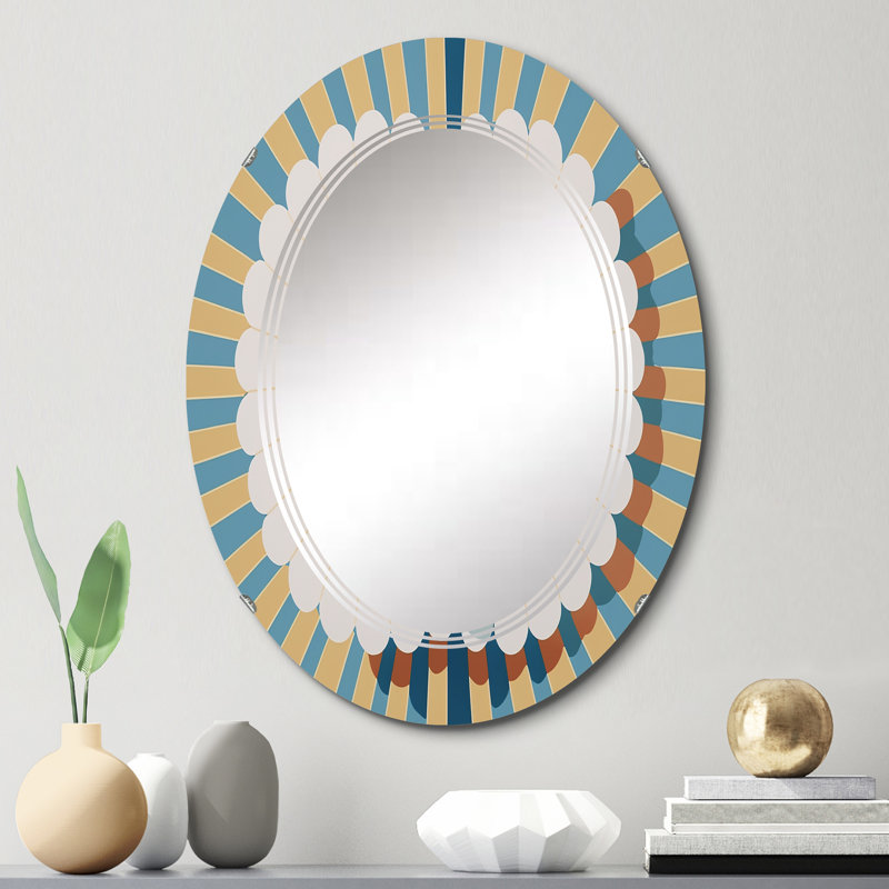 Camion - Miroir mural moderne ovale, 30 po x 20 po