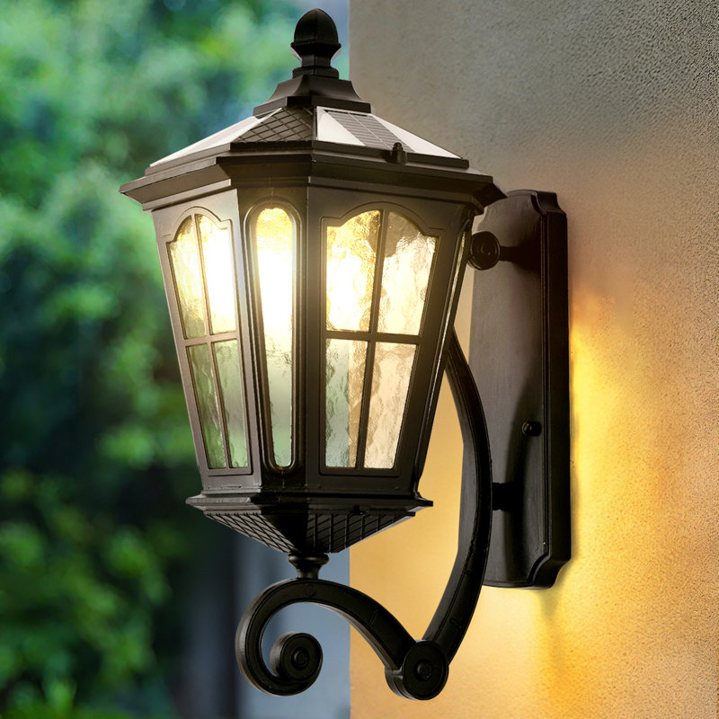 Solar Wall Light Outdoor Classic Black