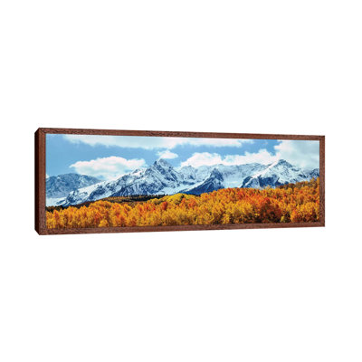 Snow Covered Mountain Range, San Juan Mountains, Colorado, USA 1 Piece Panoramic Wall Art on Canvas