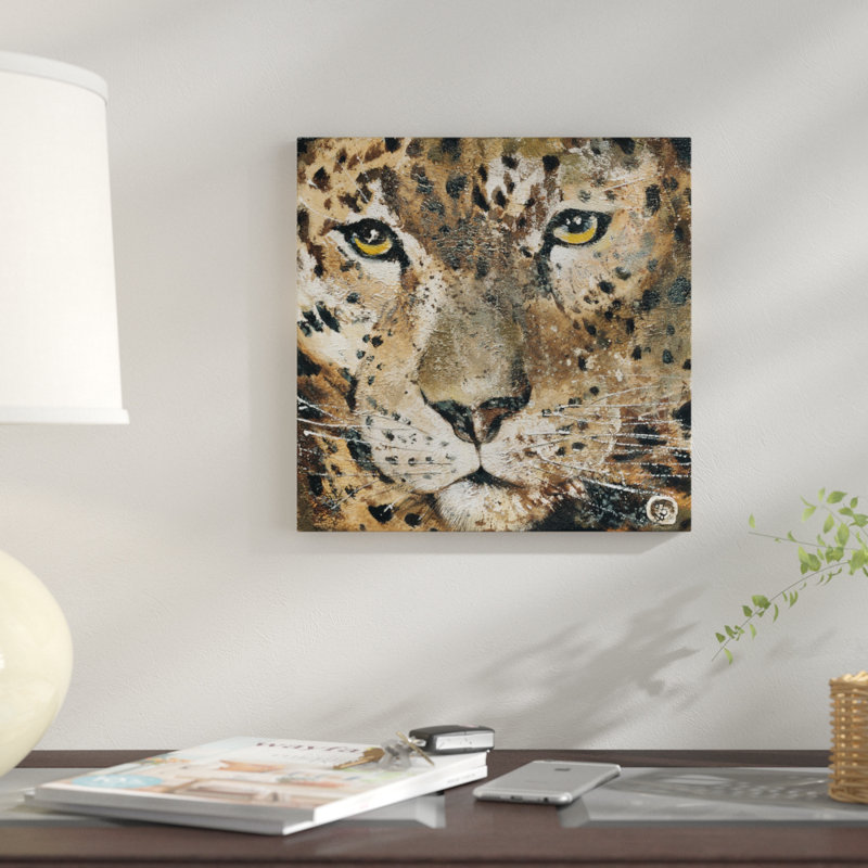 «Leopard», impression sur toile, H 12 po x l 12 po x P 0,75 po, Toile tendue, Pas de tapis