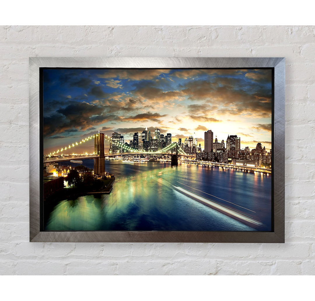 New York City Brooklyn Bridge Ansicht - Einzelner Bilderrahmen Kunstdrucke