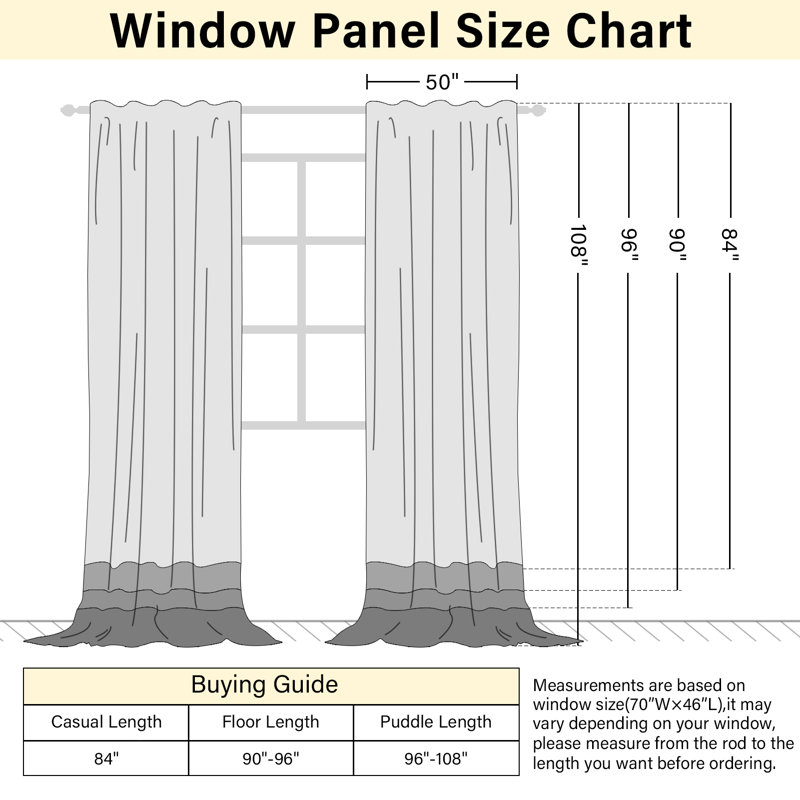 Dennan Linen Curtain Rod Pocket Back Tab,Linen Semi Sheer Curtains for Bedroom, 50" W x 84" L, Natural
