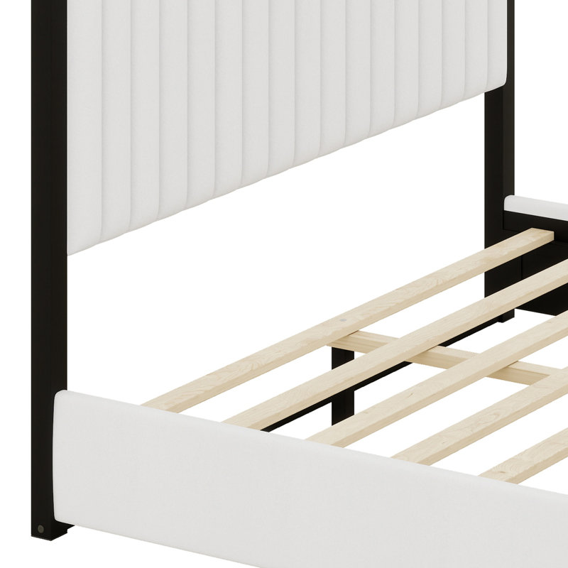 Lit plateforme à baldaquin avec tête de lit Upholstery