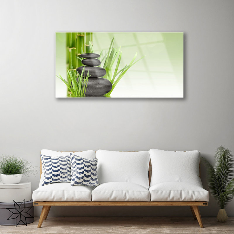 Floral Bamboo Grasses - No Frame Print on Glass