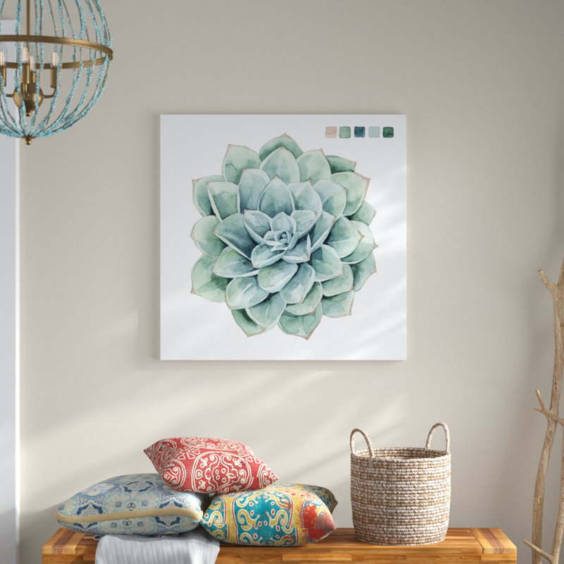 «Succulent Swatches I» par Grace Popp, peinture sur toile, H 36 po x l 36 po