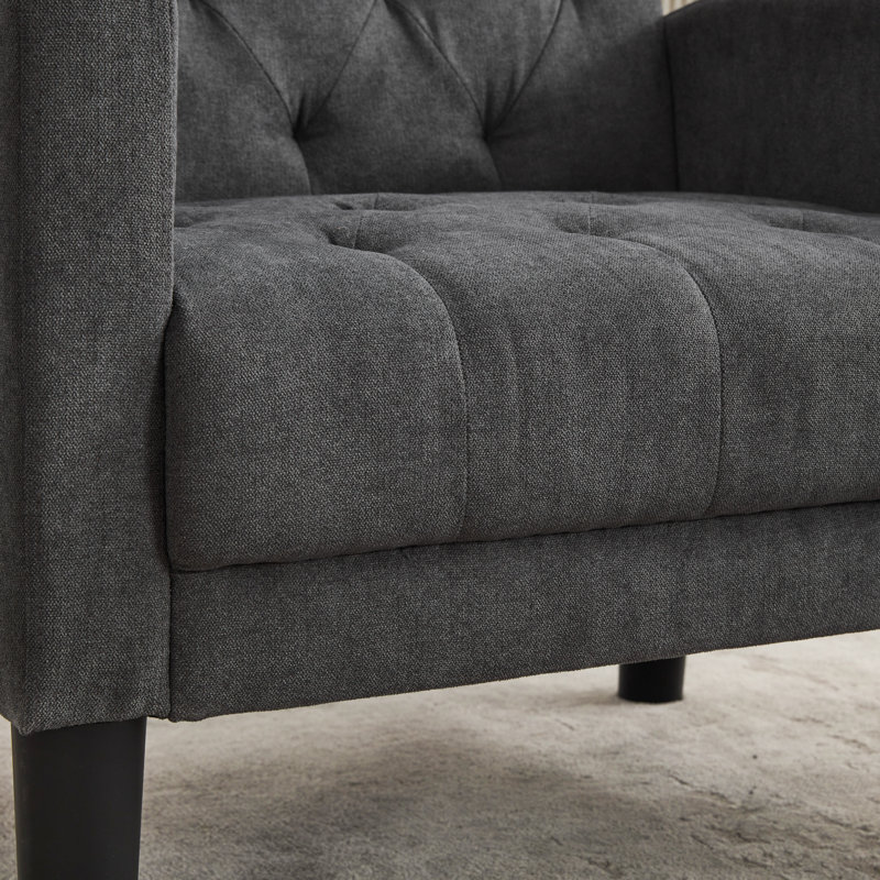 Amista Upholstered Armchair, Dark Gray Polyester